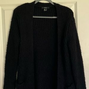 Forever 21 Black Fuzzy Cardigan, Size Small